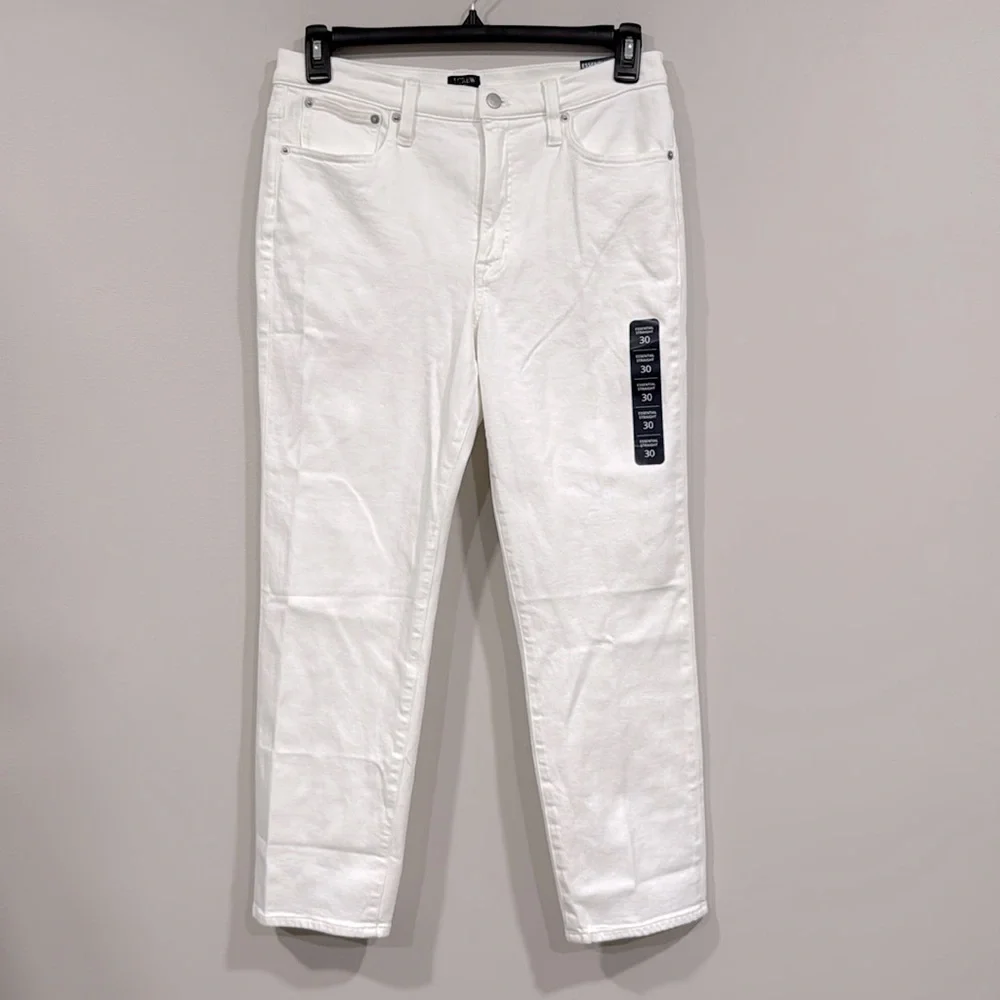 J. Crew White Essential Straight Jeans 30 NWT